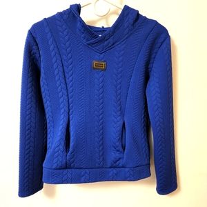 Dolce & Gabbana Blue Cable Hoodie Size M
